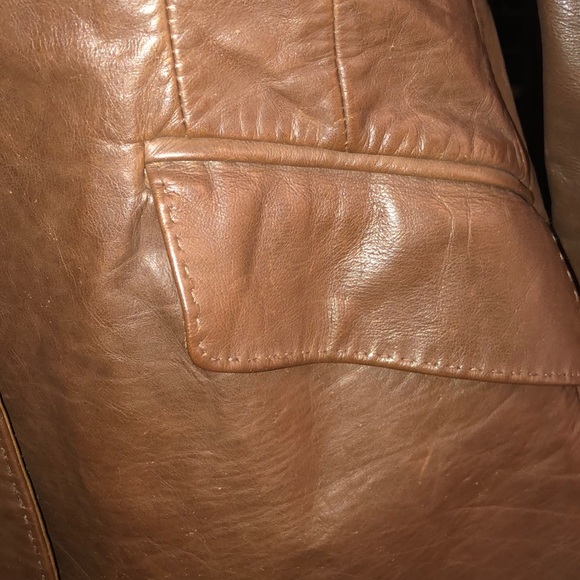 Ralph Lauren Brown Leather Blazer - Picture 2 of 8